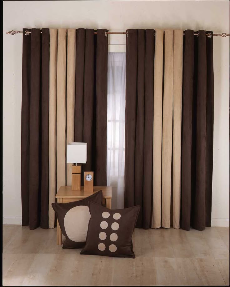 Cream & Brown Curtains