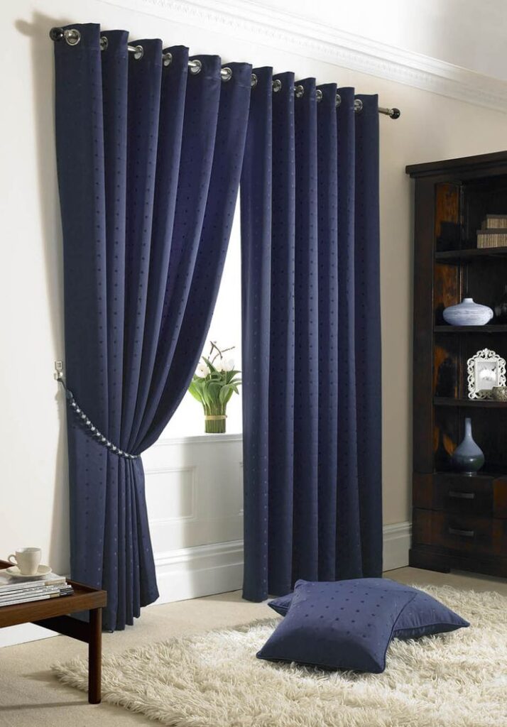 Blue Curtains Fabric